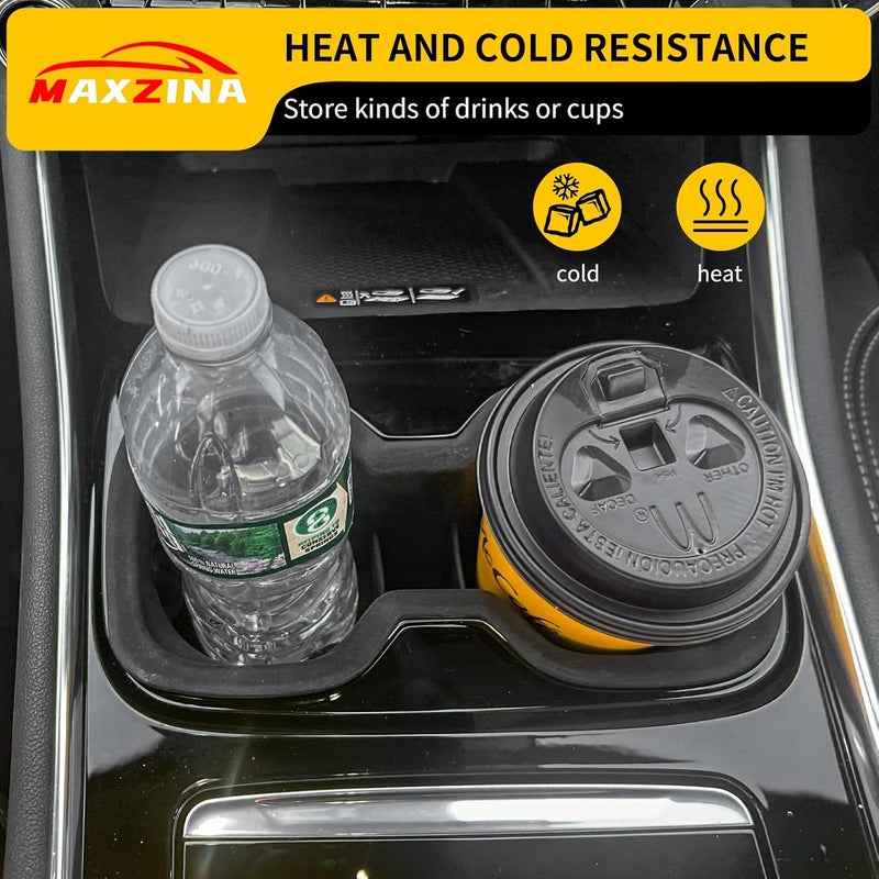 Maxzina Cup Holder Compatible with 2024 2025 Chevrolet Traverse (Not for Limited) Insert Center Console Cup Holder Soft Silicone Black Bottle Holder Interior Decoration 2024 Chevy Traverse Accessories - Image 5